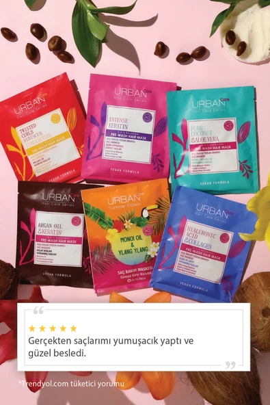Urban Care Saç Maskesi 50 Ml Sachet Pure Coconut ve Aloe Vera*24 - Resim 7