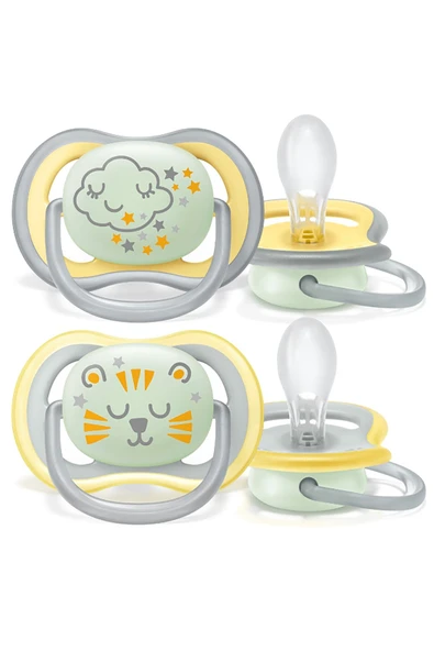 Philips Avent Ultra Air Night Time 2'li Emzik 18 Ay Sarı - 1