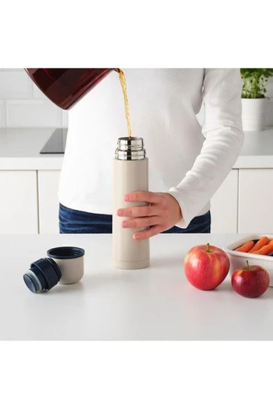 IKEA Termos Parlak Bej Renk 0,5 Litre 25 Cm Paslanmaz Çelik - 2