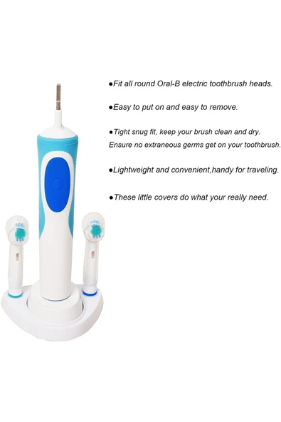 Orident Oral-b Uyumlu Şarjlı Diş Fırçası Ve Elektrikli Diş Fırçası Başlıkları Için Koruma Kapağı 2 Adet - Resim 2
