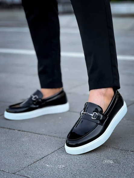 KB-027  Kuback Bağcıksız Siyah Rugan G Günlük Erkek Ayakkabı - Resim 4