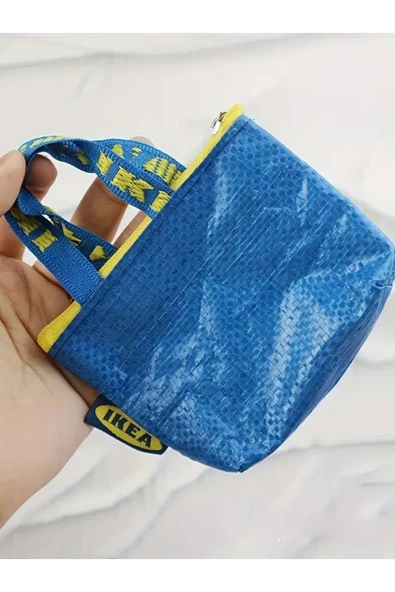 IKEA Knölıg 9x7 Cm Mini Taşıma Çantası Şekilli Mavi Anahtarlık Area_online - 6