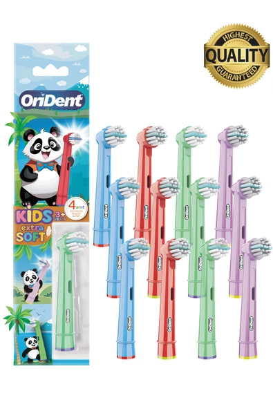 Orident Panda Kids - Çocuklara Özel Oral B Uyumlu 12 Adet Yedek Başlık – Nazik Temizlik ve Diş Eti Koruması ürün görseli