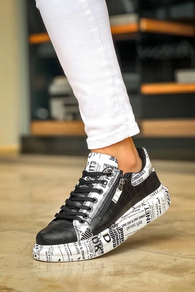 KB-02  Kuback Bağcıklı Crocodile Siyah Gazete Günlük Erkek Ayakkabı - Resim 2