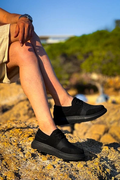 KB-042  Kuback Bağcıklı  Siyah Deri Tozu Siyah Taban Günlük Erkek Ayakkabı - Resim 3