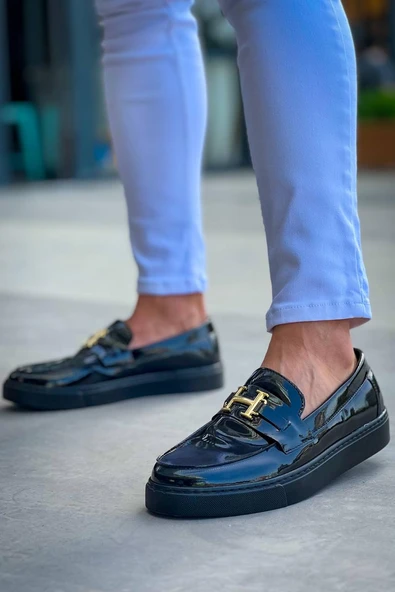 KB-027  Kuback  Bağcıksız Kömür Rugan H Günlük Erkek Ayakkabı ürün görseli