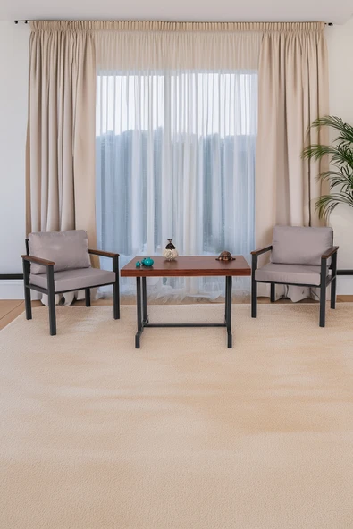 NEOKAS Bahce Mobilyası, Modern Balkon Mobilyası, Kafe Oturma Takımı, Teras Koltugu, 1+1+M - Resim 3