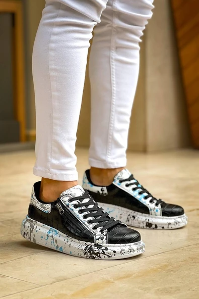 KB-02  Kuback Bağcıklı Crocodile Siyah Mavi Günlük Erkek Ayakkabı ürün görseli