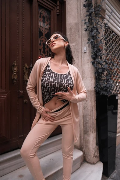 Kadın Uzun Kollu Krep üçlü Takım - Resim 5