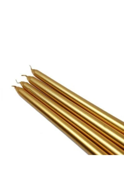 KÖKTEKİN SHOP 4 Lü Şamdan Mum Gold - Resim 3