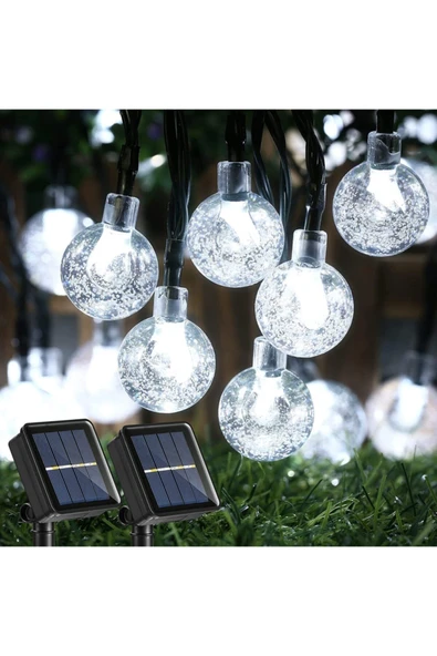LightHome 50 Led 7 Metre Beyaz Işık Güneş Enerjili Bahçe Teras Balkon Dekorasyon Ağaç Lambası Aydınlatması ürün görseli
