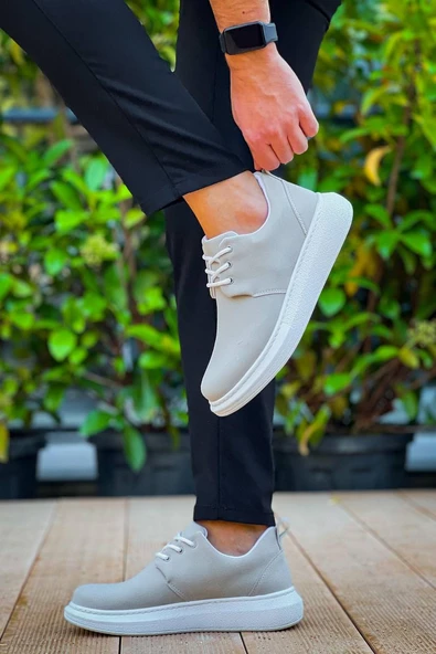 KB-003 Kuback Gri Süet Bağcıklı  Günlük Erkek Ayakkabı - Resim 4