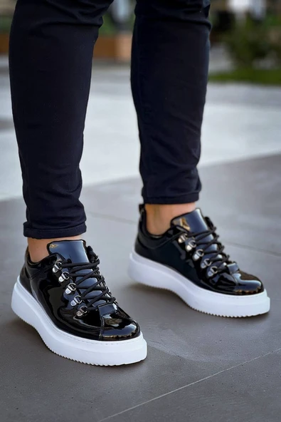 KB-X4  Kuback Siyah Rugan Yüksek Taban Bağcıklı Günlük Erkek Ayakkabı ürün görseli