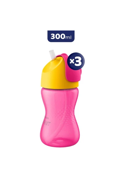 Philips Avent Desenli Pipetli Bardak 300 Ml Kız 12m+ X 3