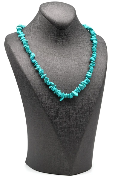 Turkuaz Doğal Taş Kırıktaş Kolye - Resim 2