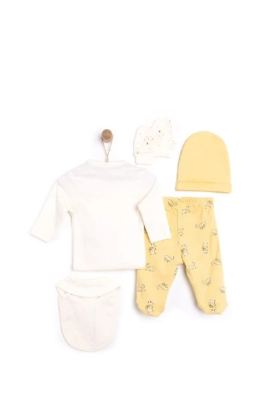 Little Life %100 Pamuklu Bebek Yenidoğan 5'li Unisex Bebek Hastane Çıkış Seti (5 PARÇA)-impala Tıcaret - 2