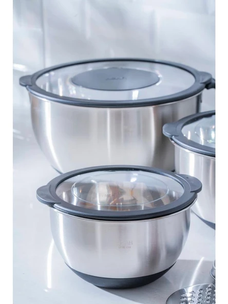 Acar Focus Pro Rendeli 9 Parça Karıştırma Saklama Kabı Siyah 08120 - 2