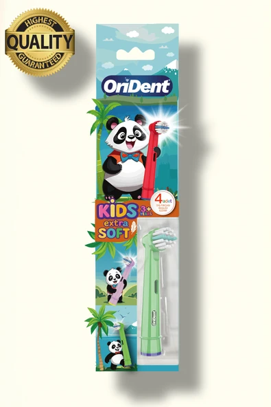 Orident Panda Kids - Çocuklara Özel Oral B Uyumlu 4 Adet Yedek Başlık – Nazik Temizlik ve Diş Eti Koruması - Resim 3