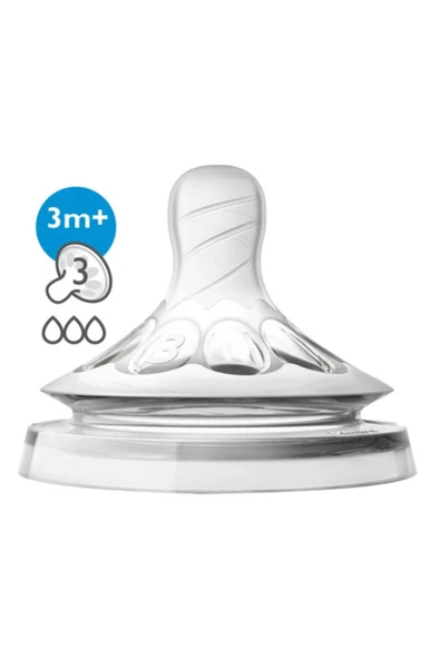 Philips Avent Natural Biberon Emziği 3 Ay+ 2’li 3 Numara - 1