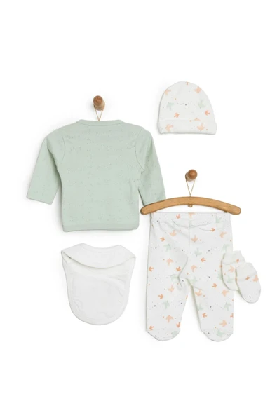 Little Life %100 Pamuklu Bebek Yenidoğan 5'li Unisex Bebek Hastane Çıkış Seti (5 PARÇA)-impala Tıcaret - 6