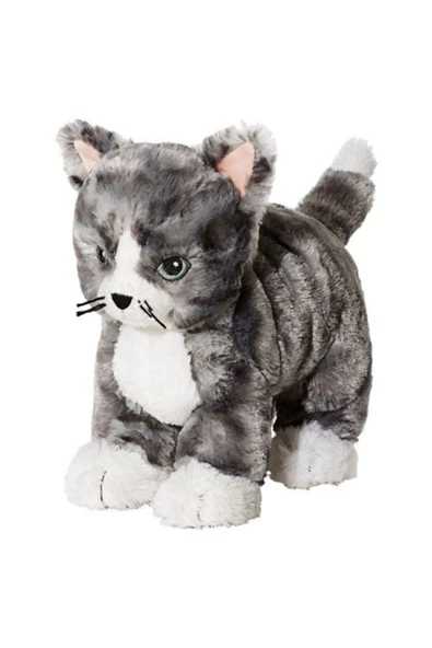 IKEA Peluş Kedi Yumuşak Oyuncak, Gri-beyaz Oyuncak Kedi