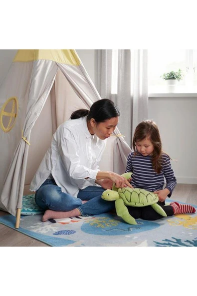 IKEA Peluş Kaplumbağa Yumuşak Oyuncak Yeşil, 44 Cm Çocuk Peluş Oyuncaklar - 5