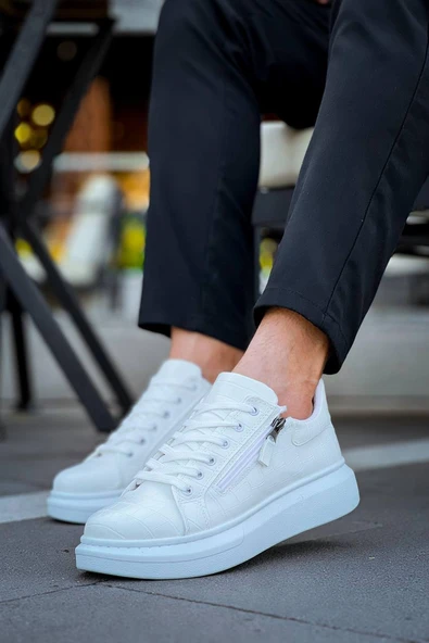 KB-309  Kuback Beyaz Fermuar Ve Bağcıklı  Günlük Erkek  Ayakkabı ürün görseli