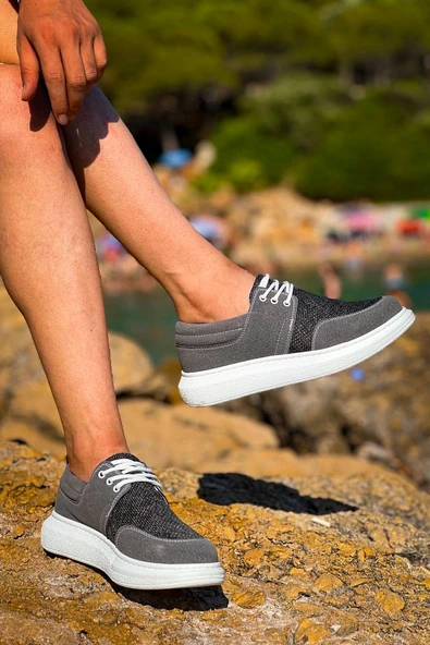 KB-042  Kuback Bağcıklı Gri Günlük Erkek Ayakkabı - Resim 4