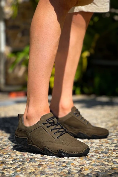 KBDX1 Kuback Haki Deri Günlük Erkek Ayakkabı ürün görseli 1