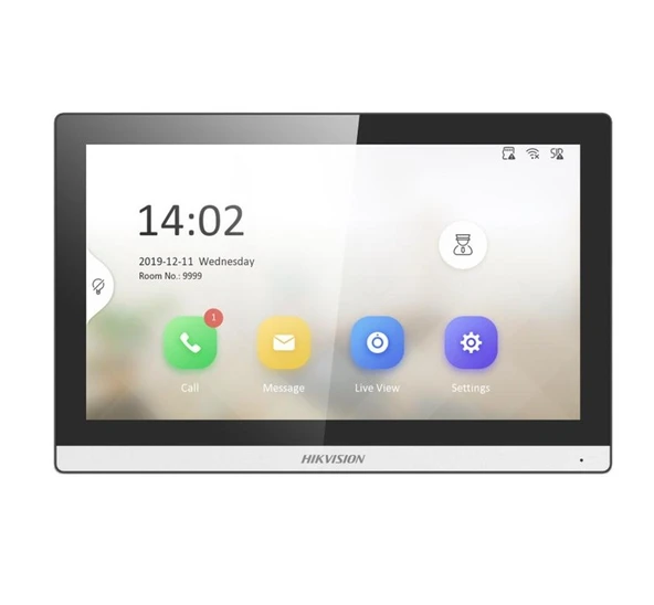 Hikvision DS-KH6350-WTE1 7" Wi-Fi Dokunmatik Ekranlı Çok Yönlü Mikrofon Villa Tipi İnterkom İç Ünite