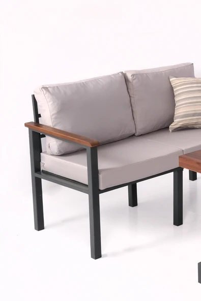 NEOKAS Bahce Mobilyası, Modern Balkon Mobilyası, Kafe Oturma Takımı, Teras Koltugu, 1+1+3+M - Resim 5