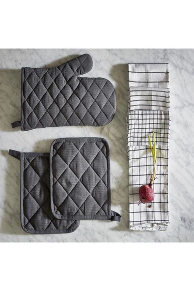 IKEA Fırın Tutacak 2 Adet Gri Renk 21x21 Cm 2 Adet Keçeli Polyester - Resim 6