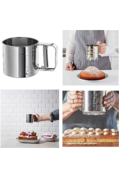 IKEA 4 Lü Set, Idealısk Rende 2'li Çırpıcı Seti Frk Koncıs Çelik Sarımsak Ezici Un Eleği Kontef - Resim 4