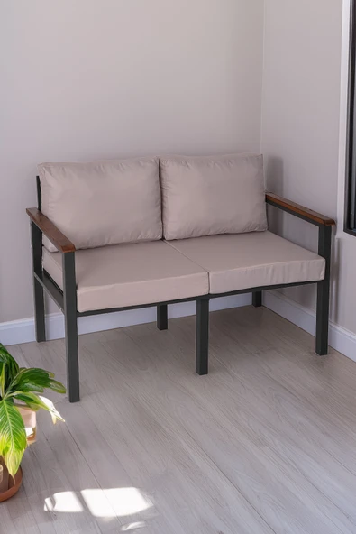 NEOKAS Bahce Mobilyası, Modern Balkon Mobilyası, Kafe Oturma Takımı, Teras Koltugu, 1 ikili Koltuk ürün görseli