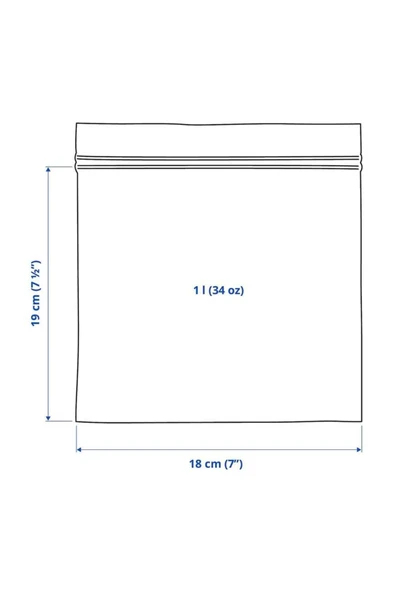 IKEA Istad Kilitlenebilir Buzdolabı Poşeti Soluk Gri-Yeşil 1 Lt 20 Adet 50592716 - 3