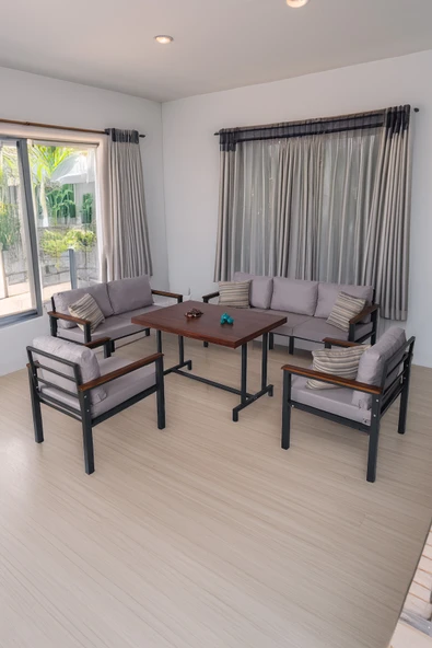 NEOKAS Bahce Mobilyası, Modern Balkon Mobilyası, Kafe Oturma Takımı, Teras Koltugu, 1+1+2+3+M ürün görseli