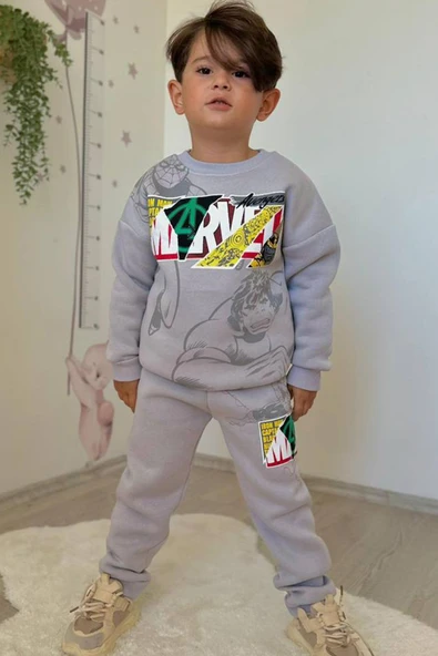 Çizgi film Baskılı Alt Üst Erkek Çocuk 2li Takım - 3