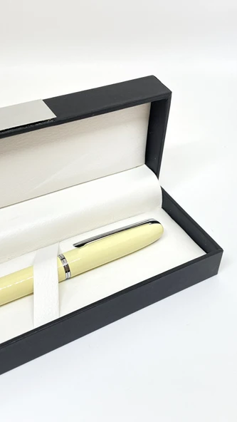 Pastel Krem Roller Kalem & Şık Siyah Kutu Seti - Resim 3