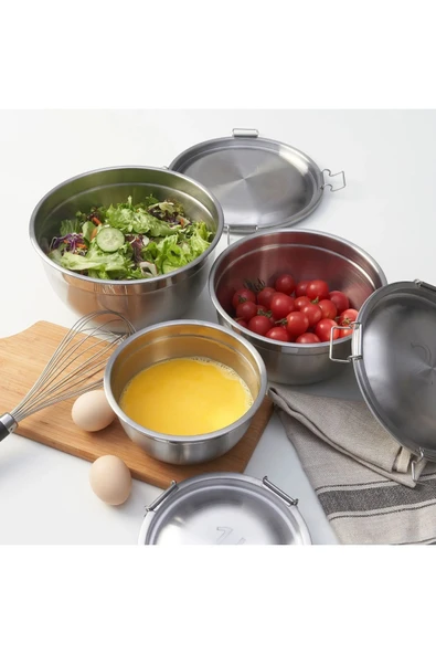 IKEA Cıklıd Çelik Saklama Kabı Seti, Paslanmaz Çelik, 3'lü Set - 4