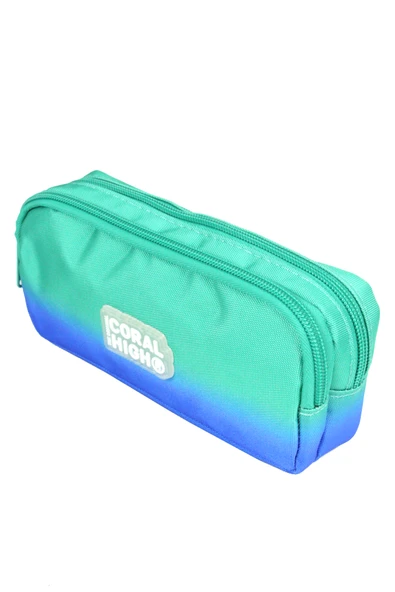 CH 23665 Mavi - Yeşil Geçişli - 3' Lü Okul Çantası Seti - Sırt Ve Beslenme Çantası + Kalemlik - 5