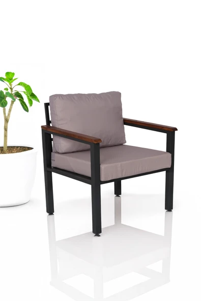 NEOKAS Bahce Mobilyası, Modern Balkon Mobilyası, Kafe Oturma Takımı, Teras Koltugu, 2 tekli Koltuk - Resim 3