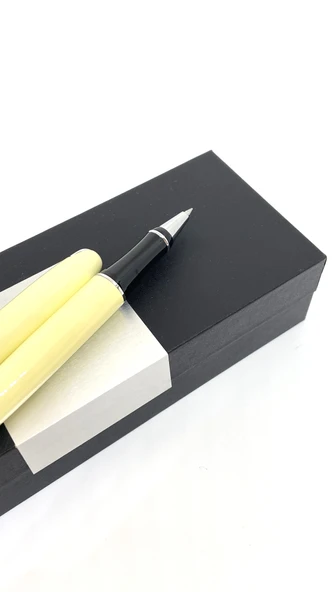 Pastel Krem Roller Kalem & Şık Siyah Kutu Seti - Resim 5