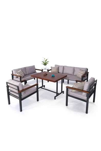 NEOKAS Bahce Mobilyası, Modern Balkon Mobilyası, Kafe Oturma Takımı, Teras Koltugu, 1+1+2+3+M - Resim 3