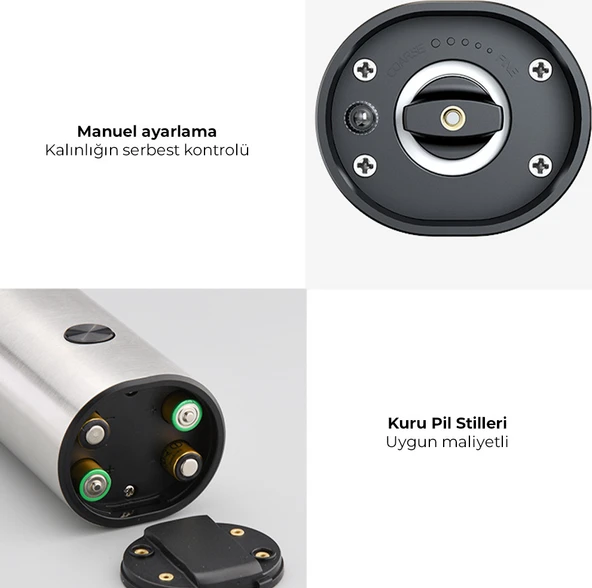 Neutron NTL-PG-01 Pilli LED Işıklı Otomatik Ayarlanabilen Tuz Karabiber Baharat Değirmen Öğütücü - 7