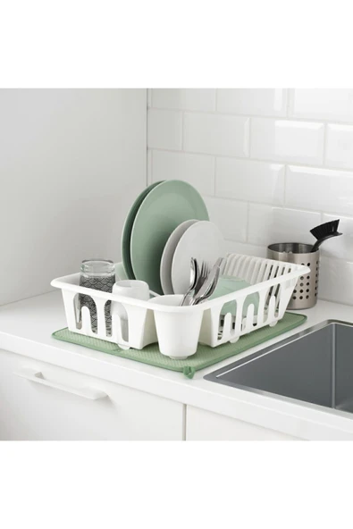 IKEA Bulaşık Kurutma Örtüsü Meridyendukkan Yeşil Renk Bulaşıklık - Resim 3