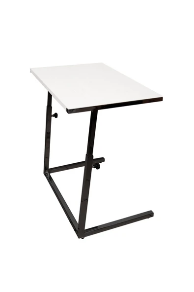 Yükseklik Ayarlı Oturma Odası Zigon Laptop Sehpası Masası - Beyaz - Resim 2