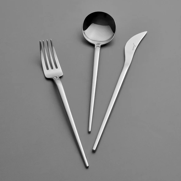 Jumbo 4400 Fallen 84 Parça 12 Kişilik Çelik Çatal Kaşık Bıçak Takımı ürün görseli 1