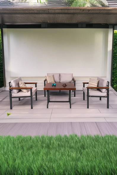 NEOKAS Bahce Mobilyası, Modern Balkon Mobilyası, Kafe Oturma Takımı, Teras Koltugu, 1+1+2+M - Resim 2