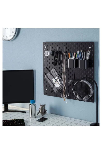 IKEA Skadis çok amaçlı pano parçası esnek ip, siyah, 27 cm, 3 adet - Resim 3