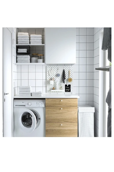 IKEA Skadis 7'li pano aksesuarları, çelik raf, kutu ataş ve kanca - Resim 4